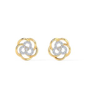 Floweret Cluster Diamond Stud Earrings